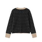 Parisian Chic: Brushed "Eyelash" Texture Grid Crewneck | Ultra-Plush