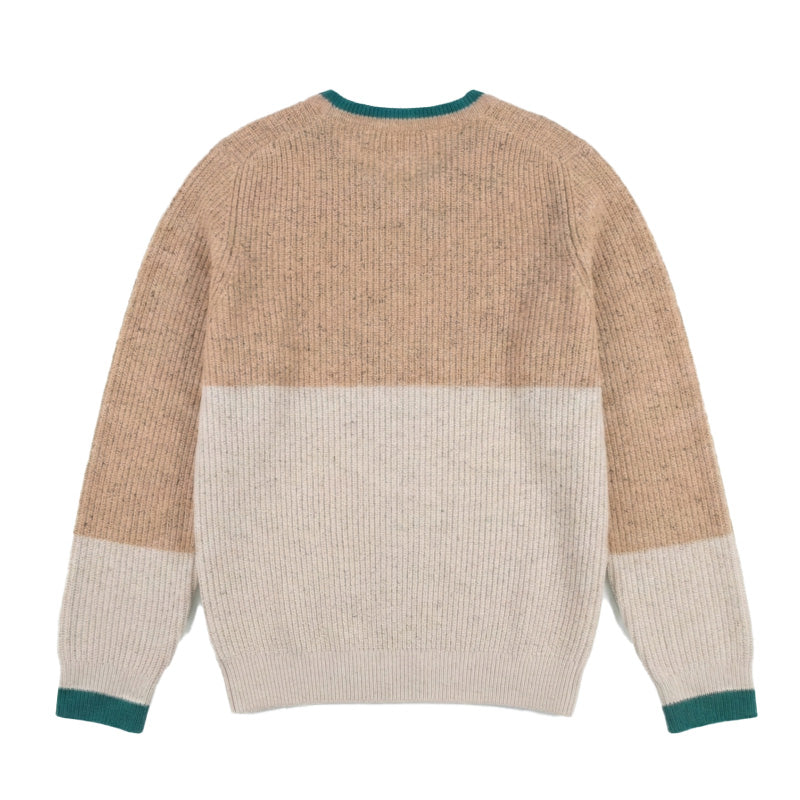 Unisex 80% Wool Color-Block Sweater | Ribbed Knit Crew Neck | Antwerp Archive Edition
