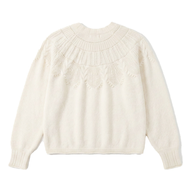 Women’s 80% Wool Circular Yoke Sweater | Intricate Cable Knit | Antwerp Archive Edition