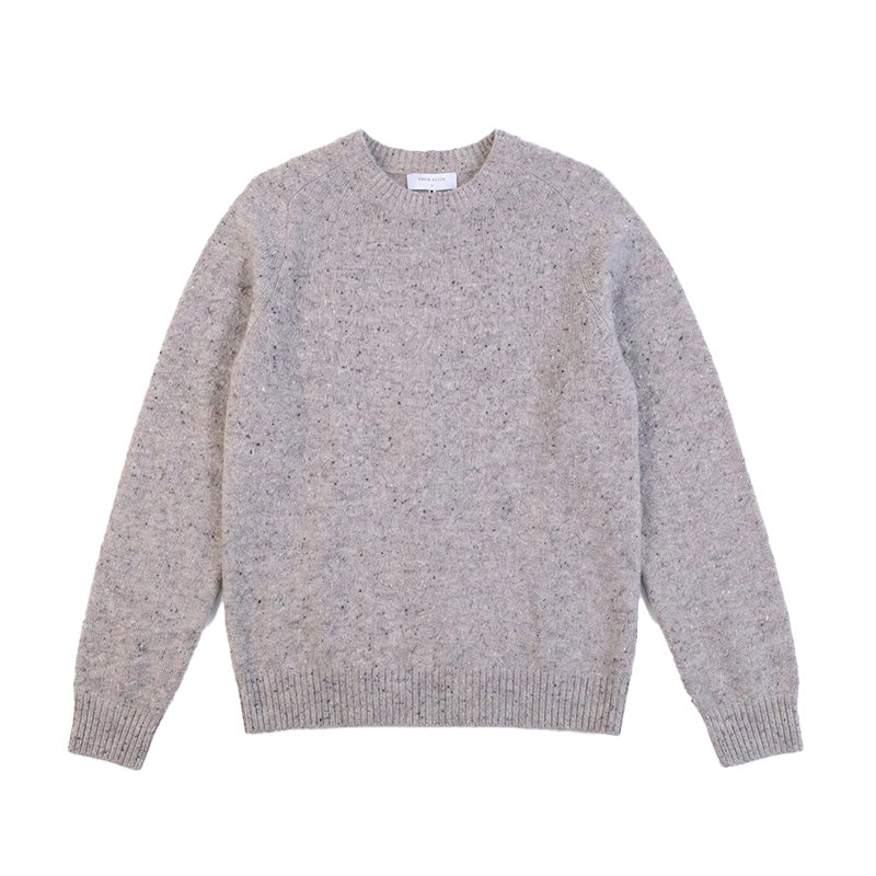 The Antwerp Essential Series: 80% Heavyweight Wool Crewneck | Khaki, Taupe & Speckled Navy Main image