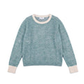The Halo Series: Luxury Mohair & Wool Blend Contrast Trim Sweater | Blue