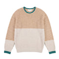 Unisex 80% Wool Color-Block Sweater | Ribbed Knit Crew Neck | Antwerp Archive Edition
