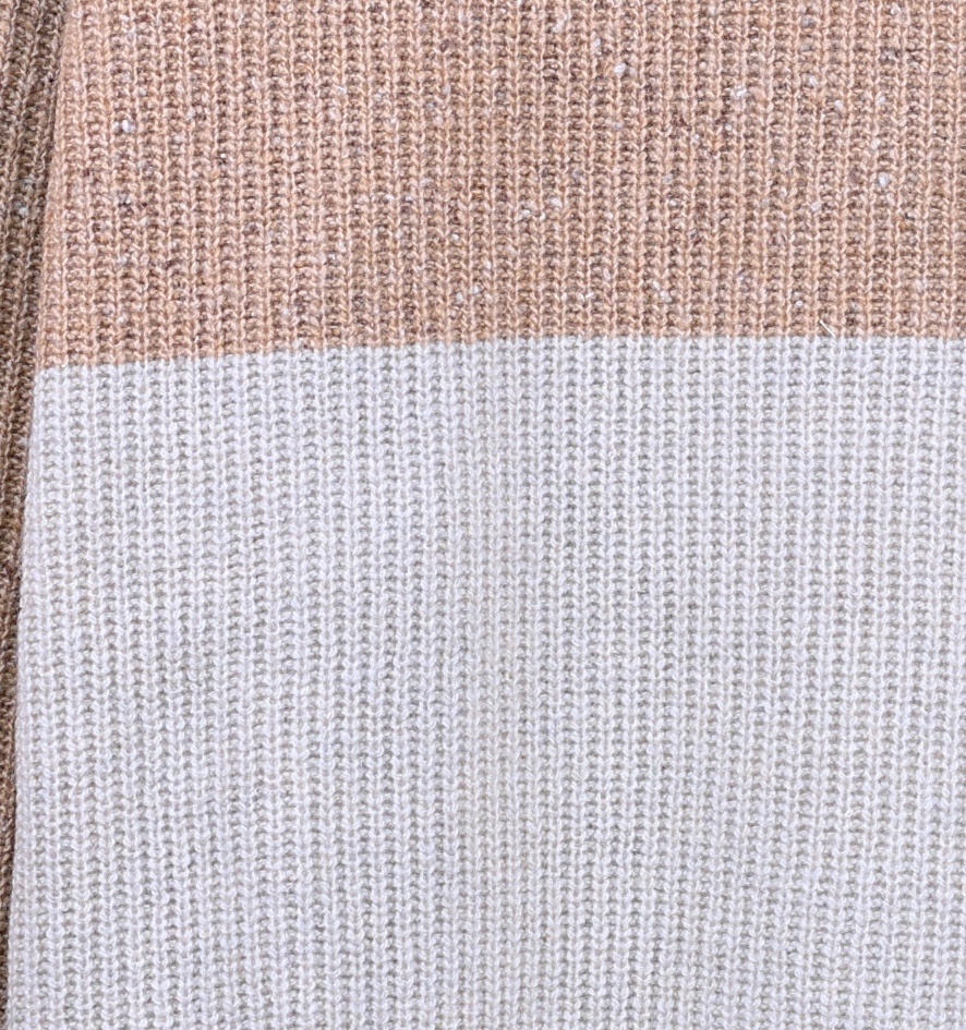 Unisex 80% Wool Color-Block Sweater | Ribbed Knit Crew Neck | Antwerp Archive Edition