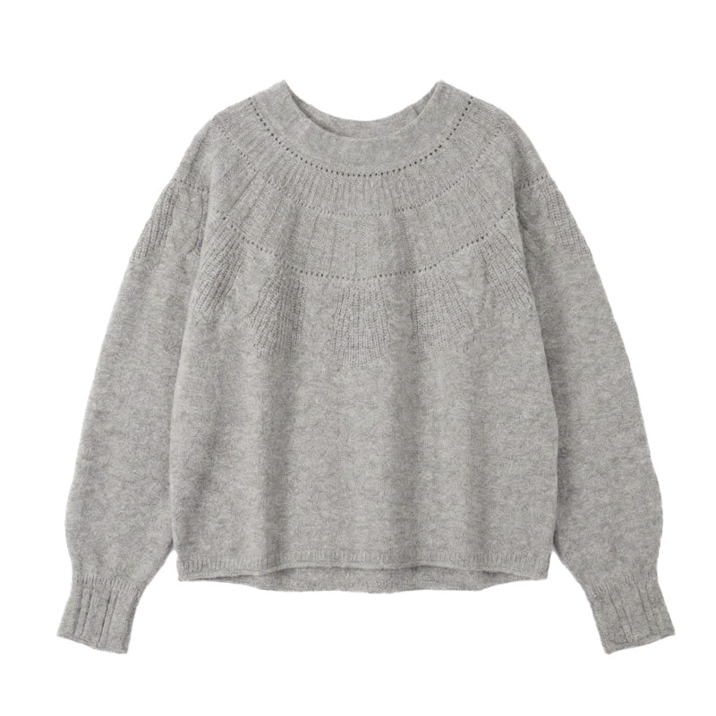 Women’s 80% Wool Circular Yoke Sweater | Intricate Cable Knit | Antwerp Archive Edition