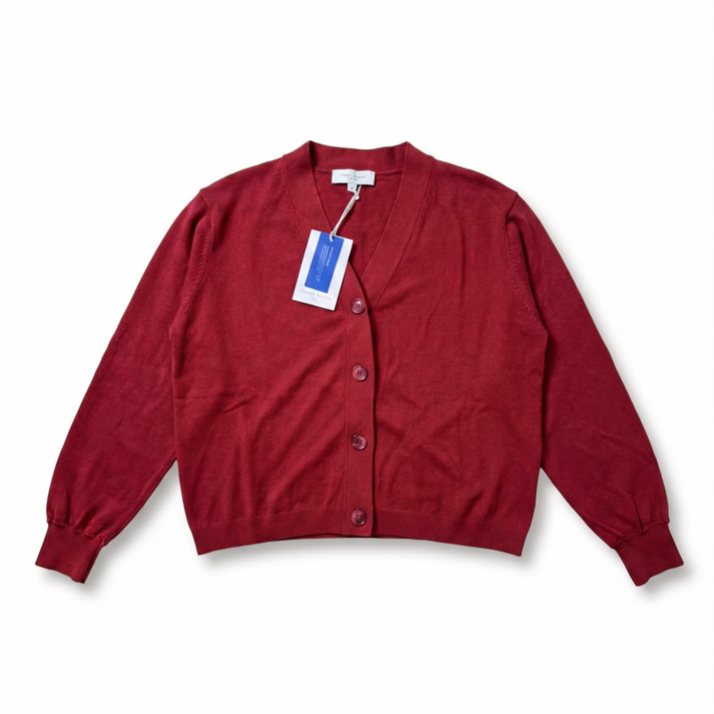 The Antwerp Library Series: Women's Soft-Touch Wool Blend Cardigan | Cardinal Red Main image