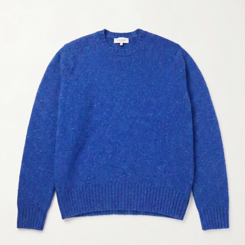 The Antwerp Artisan Series: Wool & Alpaca "Confetti" Knit Crewneck | Green, Blue, Papaya