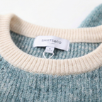 The Halo Series: Luxury Mohair & Wool Blend Contrast Trim Sweater | Blue