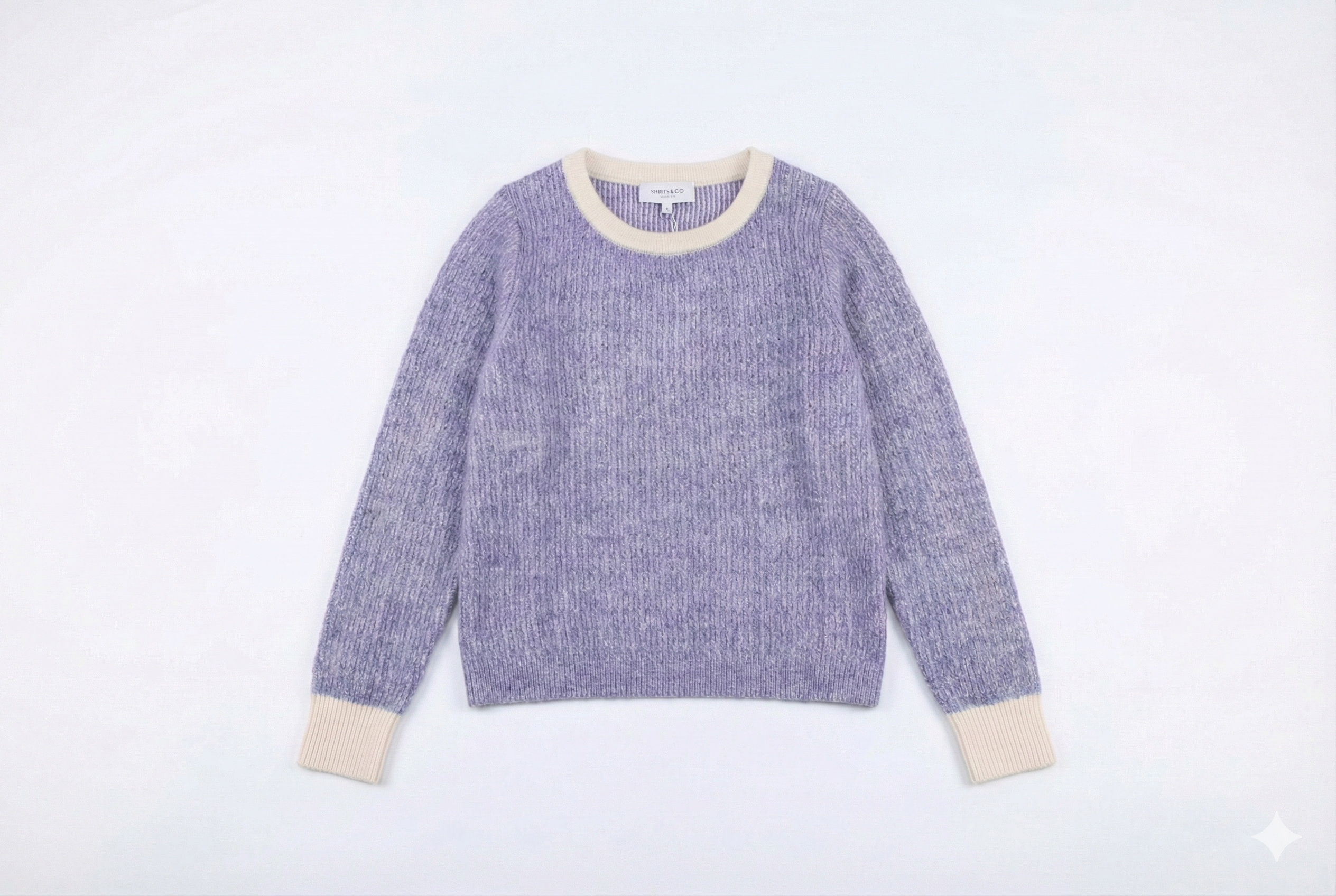 The Halo Series: Luxury Mohair & Wool Blend Contrast Trim Sweater | Blue