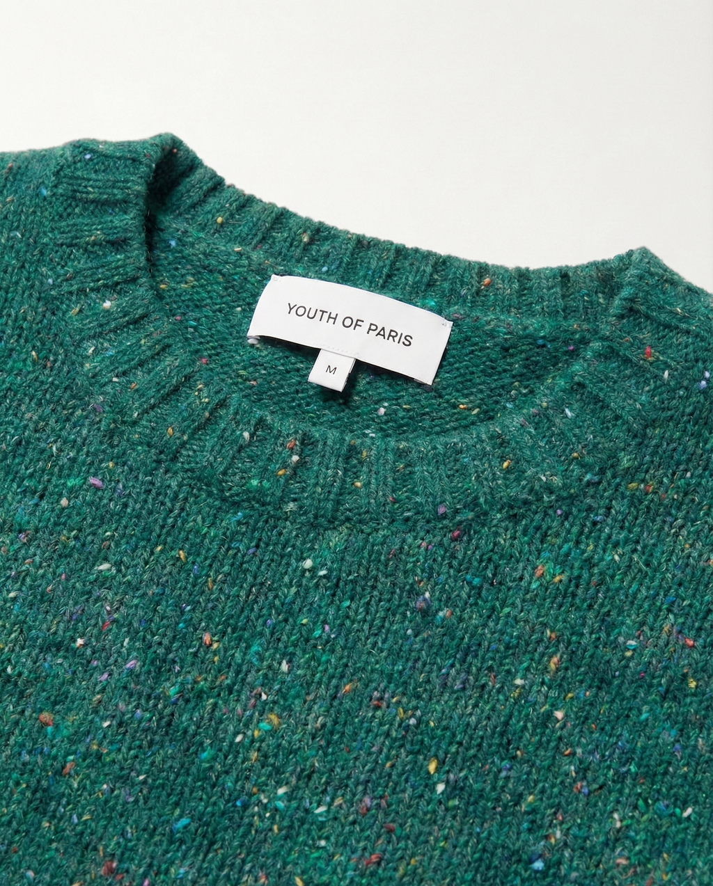 The Antwerp Artisan Series: Wool & Alpaca "Confetti" Knit Crewneck | Green, Blue, Papaya