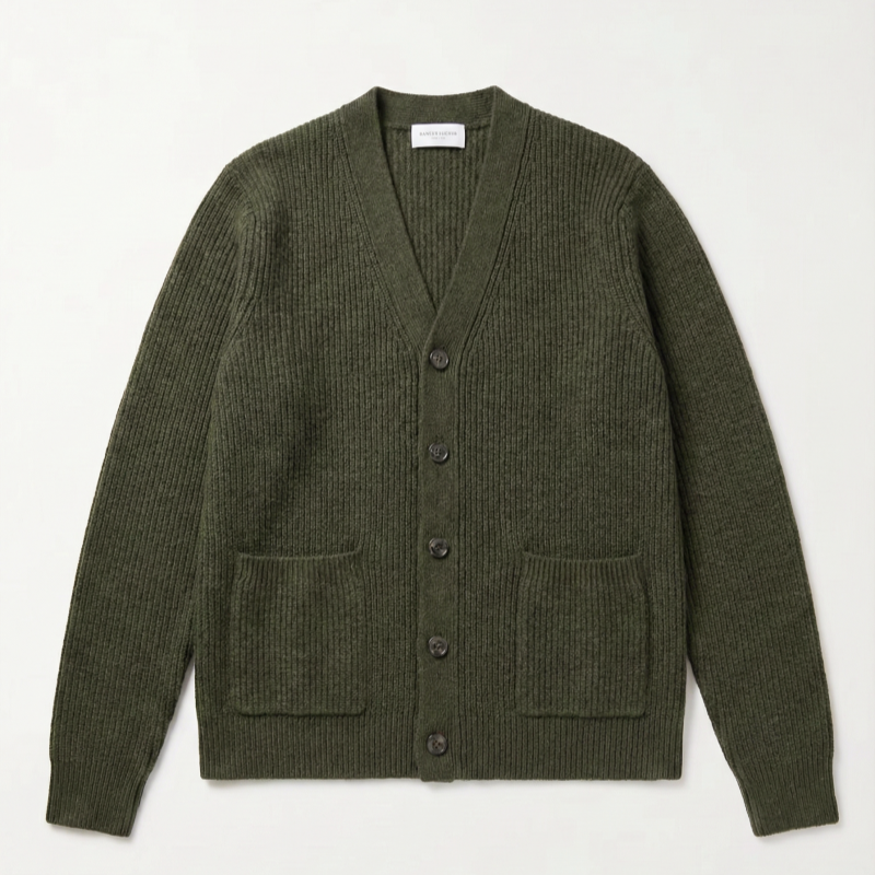 The Antwerp Library Series: Heavyweight Marled Cardigan (80% Wool) | Mahogany Rust