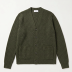 The Antwerp Library Series: Heavyweight Marled Cardigan (80% Wool) | Mahogany Rust