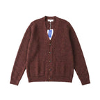 The Antwerp Library Series: Heavyweight Marled Cardigan (80% Wool) | Mahogany Rust