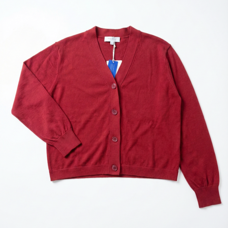 The Antwerp Library Series: Women's Soft-Touch Wool Blend Cardigan | Cardinal Red Secondary image