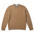 The Antwerp Dual-Tone Series: 80% Wool Contrast Cable Knit | Tan/Grey & Blue
