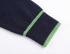 The Antwerp Varsity Series: 30% Wool-Blend Contrast V-Neck | Navy & Lime
