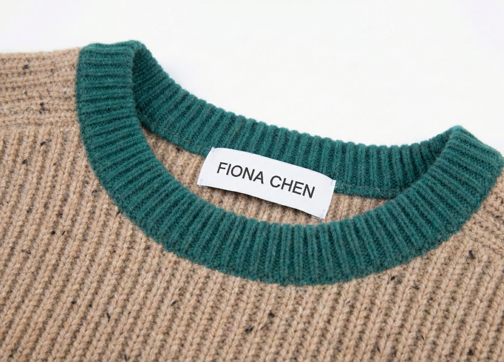 Unisex 80% Wool Color-Block Sweater | Ribbed Knit Crew Neck | Antwerp Archive Edition