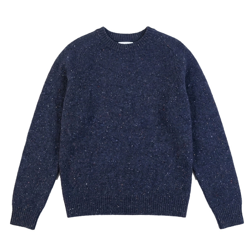 The Antwerp Essential Series: 80% Heavyweight Wool Crewneck | Khaki, Taupe & Speckled Navy