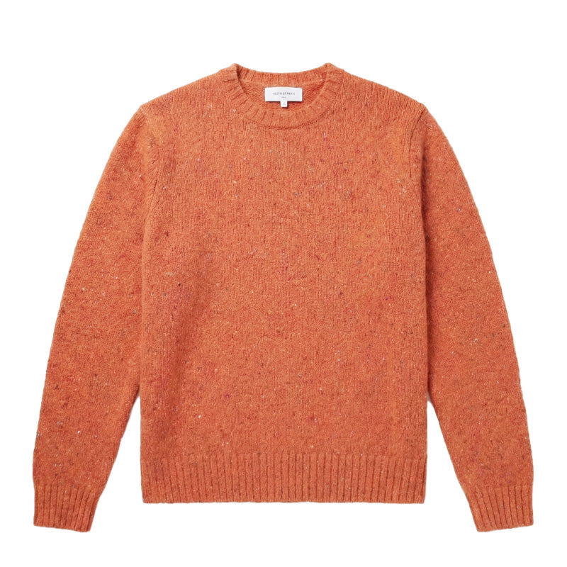 The Antwerp Artisan Series: Wool & Alpaca "Confetti" Knit Crewneck | Green, Blue, Papaya
