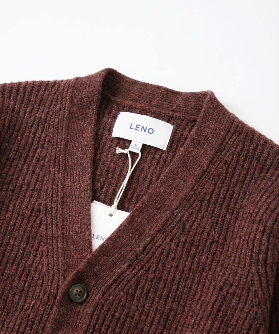 The Antwerp Library Series: Heavyweight Marled Cardigan (80% Wool) | Mahogany Rust