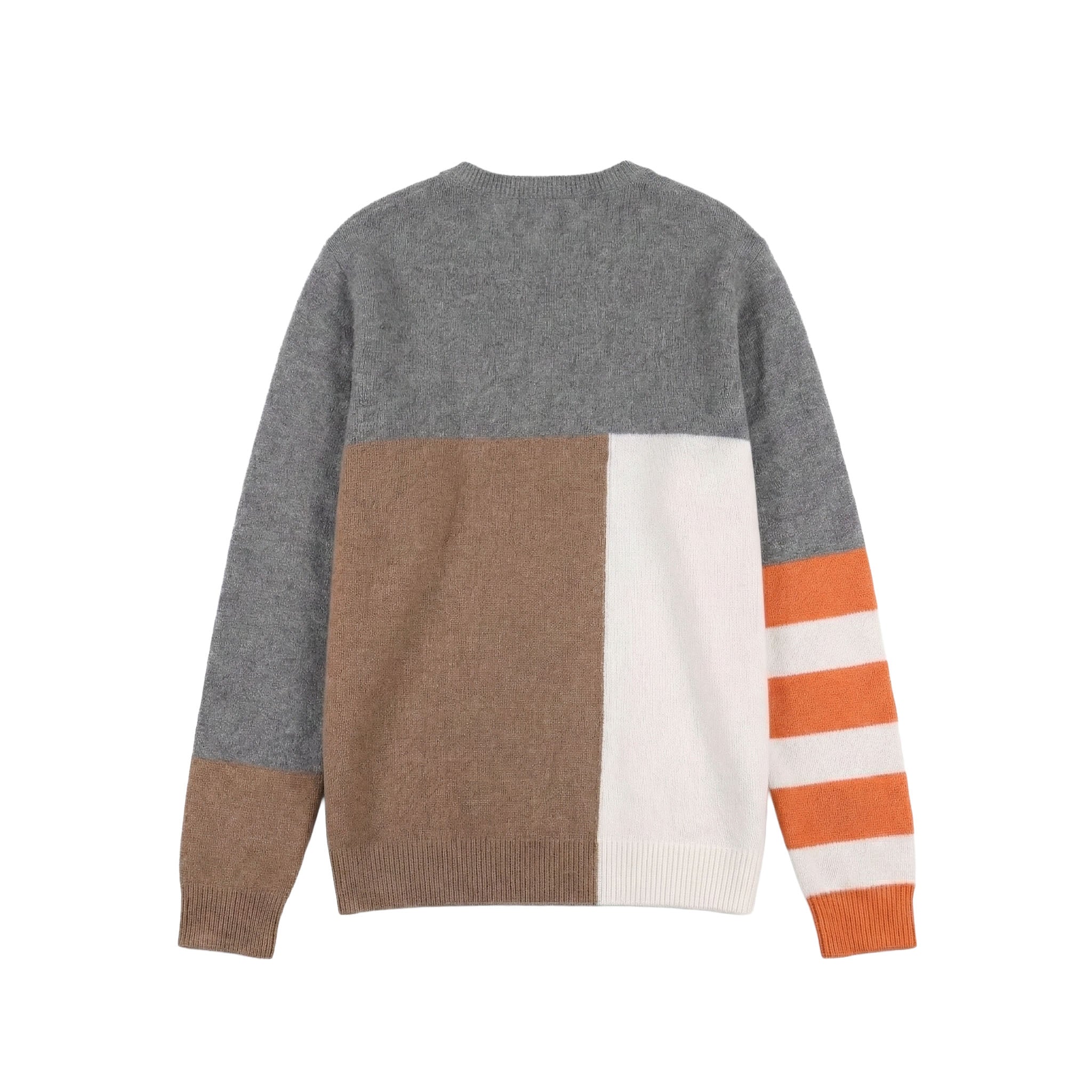 Modernist Series: 80% Premium Wool Asymmetric Color-Block Pullover