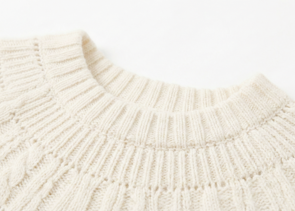 Women’s 80% Wool Circular Yoke Sweater | Intricate Cable Knit | Antwerp Archive Edition