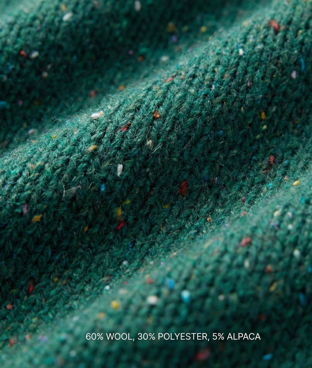 The Antwerp Artisan Series: Wool & Alpaca "Confetti" Knit Crewneck | Green, Blue, Papaya