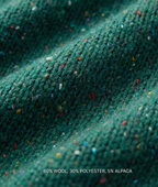 The Antwerp Artisan Series: Wool & Alpaca "Confetti" Knit Crewneck | Green, Blue, Papaya