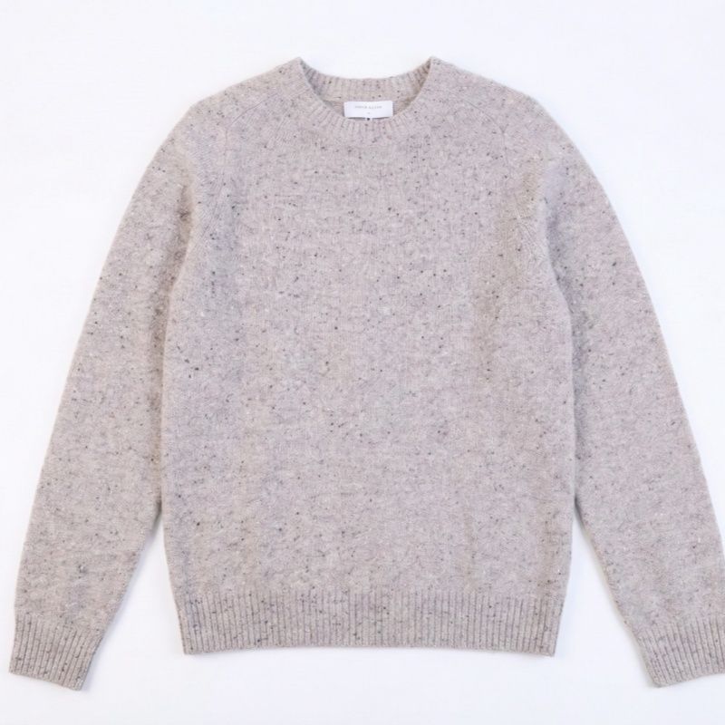 The Antwerp Essential Series: 80% Heavyweight Wool Crewneck | Khaki, Taupe & Speckled Navy