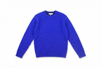 The Antwerp Dual-Tone Series: 80% Wool Contrast Cable Knit | Tan/Grey & Blue
