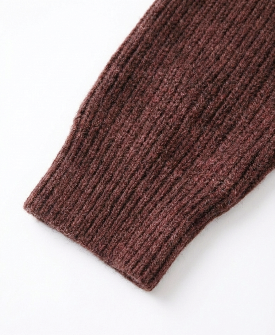 The Antwerp Library Series: Heavyweight Marled Cardigan (80% Wool) | Mahogany Rust