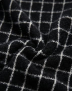 Parisian Chic: Brushed "Eyelash" Texture Grid Crewneck | Ultra-Plush