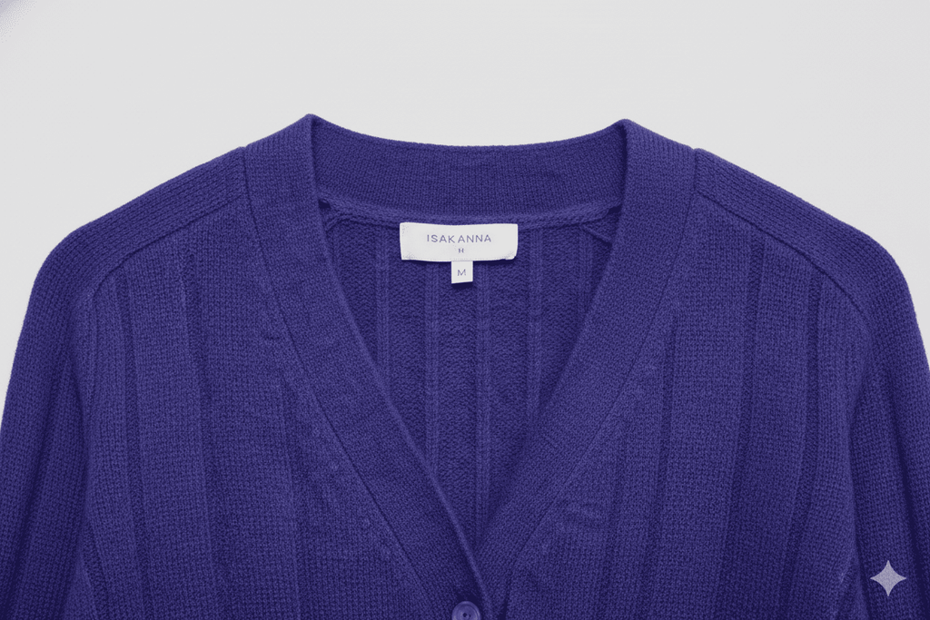 Royal Blend: 80% Heavyweight Wool Chunky Rib Cardigan | BLUE