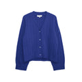 Royal Blend: 80% Heavyweight Wool Chunky Rib Cardigan | BLUE